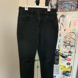 High rise Levi cropped jeans